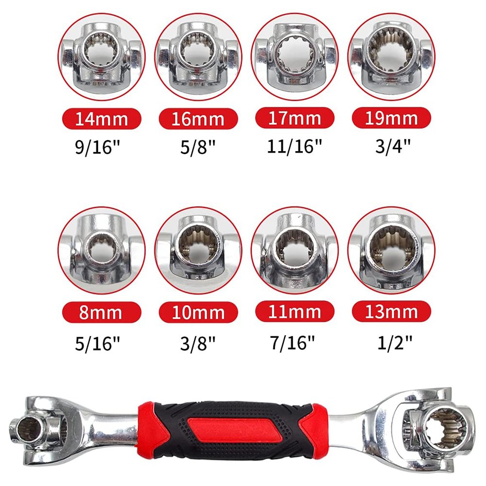 Chave Com 8 Bocas 48 Em 1 Universal - Substitui Kit Completo de Ferramenta Estrela Soquete p/ Parafu - 8