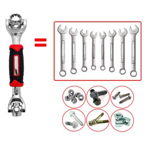 Chave Com 8 Bocas 48 Em 1 Universal - Substitui Kit Completo de Ferramenta Estrela Soquete p/ Parafu