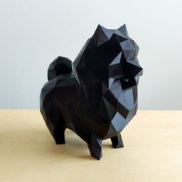 Spitz Alemão Decorativo - 10 Cm Altura -Toque 3D: Preto - 1