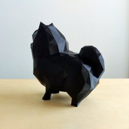 Spitz Alemão Decorativo - 10 Cm Altura -Toque 3D: Preto - 3
