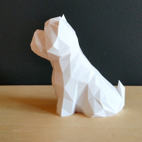 West Highland White Terrier - Westie - Decorativo - 15 Cm Altura -Toque 3D: Branco - 2