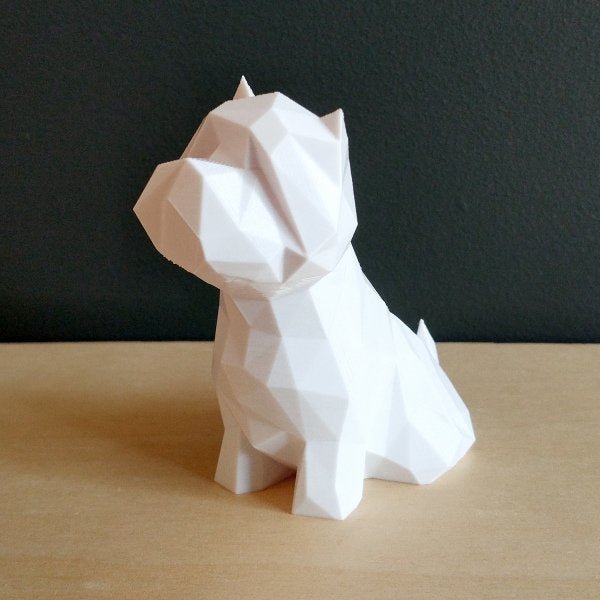 West Highland White Terrier - Westie - Decorativo - 15 Cm Altura -Toque 3D: Branco - 1