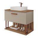 Ver imagem 2 de Gabinete de Banheiro Duna 80 com Espelho Lua Cappuccino/freijo - Mgm
