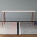 Ver imagem 4 de Mesa de Jantar Elen 140x80cm Tampo Branco com Base Cobre - Cor: Marrom
