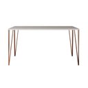 Ver imagem 3 de Mesa de Jantar Elen 140x80cm Tampo Branco com Base Cobre - Cor: Marrom