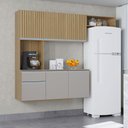 Ver imagem 3 de Kit Cozinha Mel com Balcão e Armário 180cm Poquema Móveis