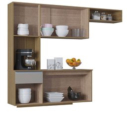 Kit Cozinha Mel com Balcão e Armário 180cm Poquema Móveis - 6