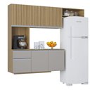 Ver imagem 2 de Kit Cozinha Mel com Balcão e Armário 180cm Poquema Móveis