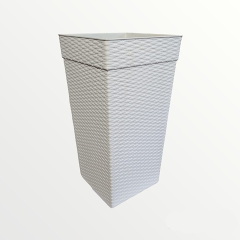 Vaso Quadrado Coluna Rattan 28 Litros