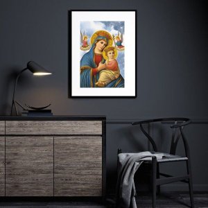 Quadro Nossa Senhora do Perpétuo Socorro - 60x48cm:madeira Branca