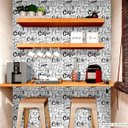 Ver imagem 1 de Papel de Parede Painel Frase Coffee - Branco