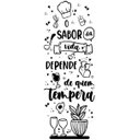 Ver imagem 2 de Papel de Parede Painel Frase Sabor da Vida - Branco