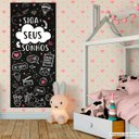 Ver imagem 1 de Papel de Parede Painel Frase Siga Seus Sonhos - Preto