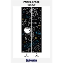 Papel de Parede Painel Frase Space - Preto - 3