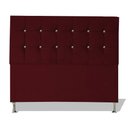 Ver imagem 1 de Cabeceira de Cama Box Cristal King 195 Cm Botão Strass Suede Vinho Eli Móveis