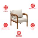 Ver imagem 5 de Kit 4 Poltrona Sala Decorativa Dallas Estofada Veludo Gelo Base Madeira Castanho - Arkell
