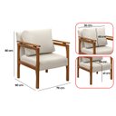 Ver mais imagens de Kit 4 Poltrona Sala Decorativa Dallas Estofada Veludo Gelo Base Madeira Castanho - Arkell