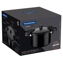 Panela de Pressão Alumínio 7 Litros Preto VALÊNCIA BLACK - 3 Panela de Pressão Alumínio 7 Litros Preto VALÊNCIA BLACK - 3