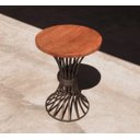 Ver imagem 3 de Banco para Sala de Estar Rustico de Ferro Artesanal Pratico Multi Uso - Azul Turquesa