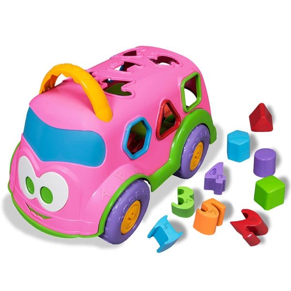 Brinquedo Educativo Bebe Caminhao Didatico Rosa - Super Toys em