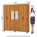 Ver imagem 3 de Guarda-Roupa 6 Portas 2 Gavetas com Espelho e Pés Aurora Marrom/Cinamomo