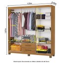 Ver imagem 5 de Guarda-Roupa 6 Portas 2 Gavetas com Espelho e Pés Aurora Marrom/Cinamomo