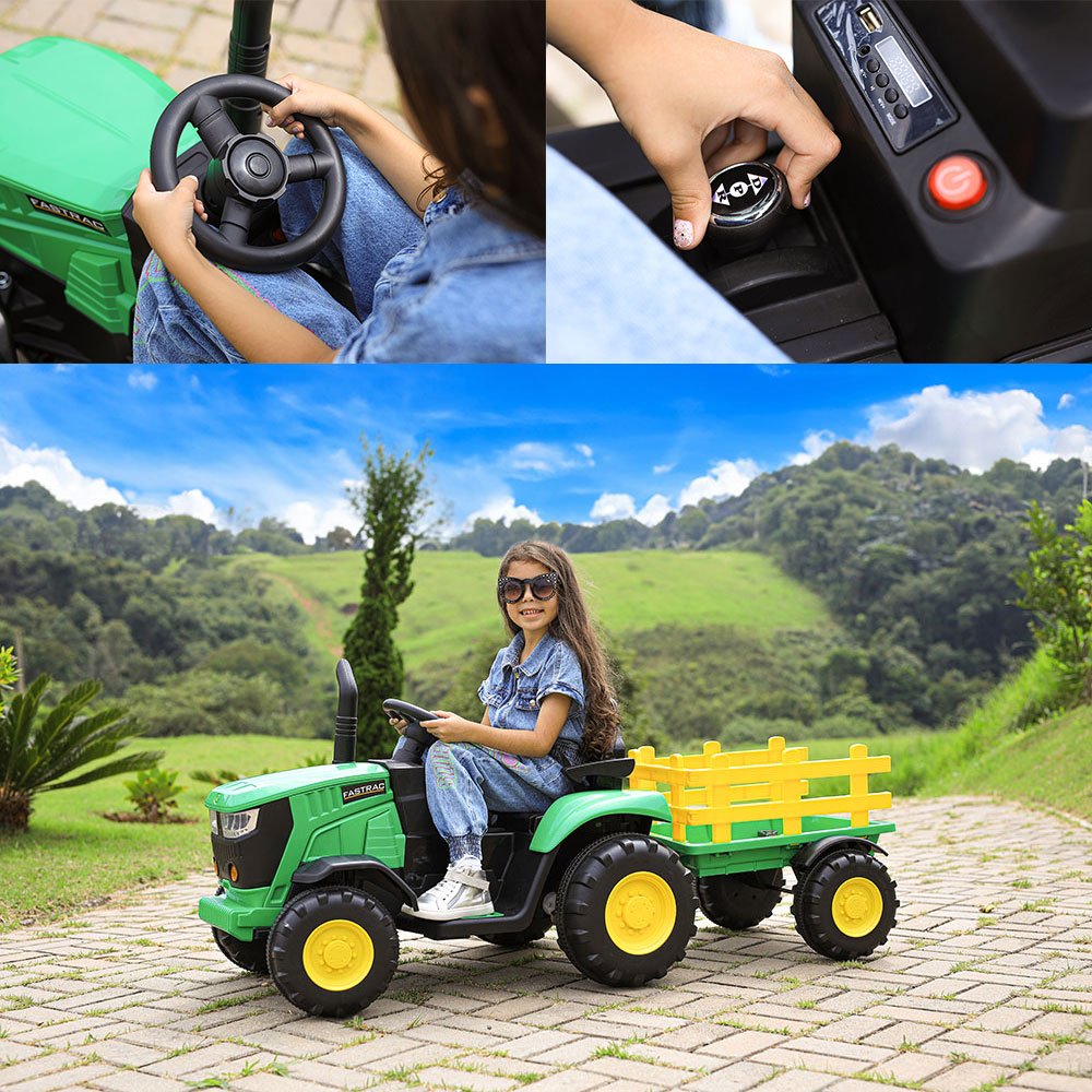 Trator Infantil Elétrico com Controle Remoto + Carretinha Zippy Toys - 2