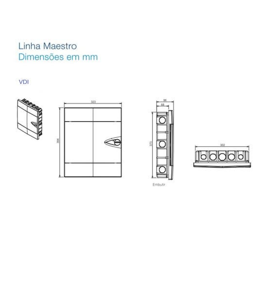 Quadro VDI Sistema 39x32 Embutir IP40 Linha Maestro ABB - 7