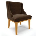 Ver imagem 6 de Kit 4 Cadeiras Estofadas para Sala de Jantar Base Fixa de Madeira Castanho Lia Suede Marrom - Ibiza