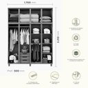 Ver imagem 3 de Guarda-roupa 8 Portas 3 Gavetas Grécia Freijó Madeira Pinus - Cavazotto