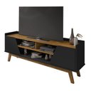 Ver imagem 1 de Rack para Tv Turim 2 Portas Preto Fosco/naturalle - Bechara