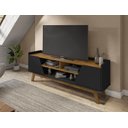 Ver imagem 3 de Rack para Tv Turim 2 Portas Preto Fosco/naturalle - Bechara
