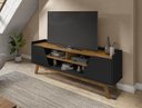 Ver imagem 3 de Rack para Tv Turim 2 Portas Preto Fosco/naturalle - Bechara