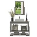 Ver imagem 3 de Gabinete Banheiro 60cm 2 Portas com Cuba e Espelheira Multimóveis CR10106 Cimento
