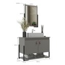Ver imagem 4 de Gabinete Banheiro 60cm 2 Portas com Cuba e Espelheira Multimóveis CR10106 Cimento