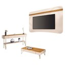 Ver imagem 1 de Painel Suspenso Armony Off White Cinamomo com Mesa de Centro Cadenza e Aparador Vivant Off White