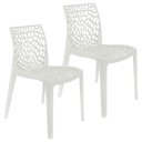 Ver imagem 1 de Kit 2 Cadeiras de Jantar Gruvyer Design em Polipropileno - Branco Branco