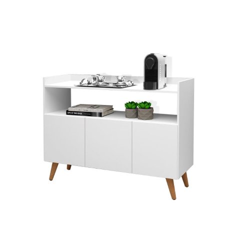 Buffet / Balcão Ma Estilo Retrô 3 Portas Cor Branco Ja