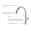 Ver imagem 2 de Torneira Monocomando Cromada Ducha Extensível Spray Chuveirinho Luxo Cozinha Área Gourmet In67