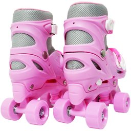 Patins Infantil Clássico Quad 4 Rodas Roller de Rua Feminino Rosa Importway BW-016-R - 33 - 5