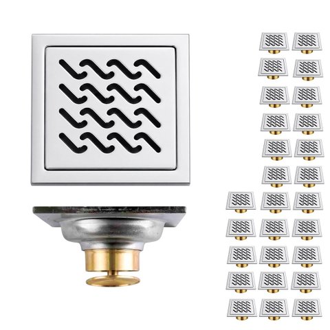 Ralo Inox Kit 27 Uni 10x10 Banheiro Box Anti Odor Casa Inseto Quintal Jardim Lavabo Higienico Varand