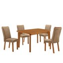 Ver imagem 2 de Conjunto de Jantar Liz 4 Lugares Tampo MDF com Cadeiras Estofadas 120cm Moderna