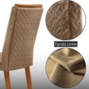 Ver imagem 5 de Conjunto de Jantar Liz 4 Lugares Tampo MDF com Cadeiras Estofadas 120cm Moderna
