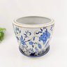 Vaso Azul E Branco 20x20cm Floral Arabesco Porcelana G - 4
