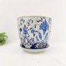 Vaso Azul E Branco 20x20cm Floral Arabesco Porcelana G - 2