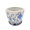 Vaso Azul E Branco 20x20cm Floral Arabesco Porcelana G - 1