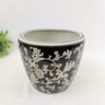 Vaso Preto E Bege 18x20cm Floral Arabesco Porcelana G - 2