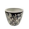 Vaso Preto E Bege 18x20cm Floral Arabesco Porcelana G - 1