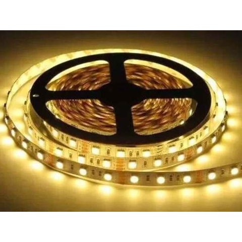 Fita LED 12V 3000K Luz Amarela IP20 5 Metros 4,8W/M