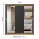 Ver imagem 4 de Guarda-roupa Casal 3 Portas de Correr com Espelhos Rustic/preto Nobre Madesa
